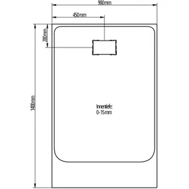Schulte Duschwanne Midra 90x140 cm Inklusive Ablauf, DWM-Tec mit Steinstruktur, Weiß,