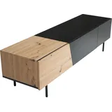 Wohnling Lowboard 150 cm TV Schrank Holz Fernsehkommode Fernsehschrank Eiche