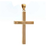 HOPLO Kreuzanhänger Anhänger Kreuz massiv Gold - 585 14 Karat Gelbgold, Made in Germany