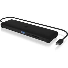 Icy Box IB-DK2116-C (USB-C, Dockingstation - USB Hub, Schwarz