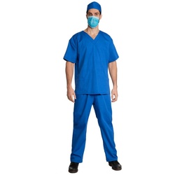 Maskworld Kostüm Chirurg, Das Kostüm, dem die Ärzte vertrauen! blau M-L