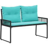 vidaXL Gartenbank 4 pcs 110 x 60 x 70 cm Schwarz/Türkis