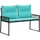 vidaXL Gartenbank 4 pcs 110 x 60 x 70 cm Schwarz/Türkis