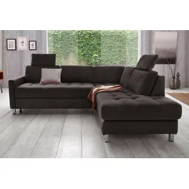sit&more Ecksofa SIT & MORE "Pablo L-Form", schwarz, B:233cm H:78cm T:196cm, Struktur fein (100% Polyester);Struktur (100% Polyester), Sofas, Ecksofa, wahlweise mit Bettfunktion