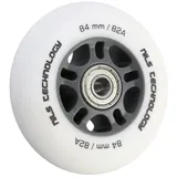 Nils Extreme PU 84x24 82A weiß matt (4 Stück) + ABEC-9 Chrom (8 Stück) Set Nils Extreme