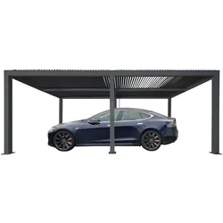 Carport MCW-L46, Autoüberdachung Garage Unterstand, 11cm-Aluminium-Gestell, Regenrinne sturmfest, 3x6m ~ anthrazit