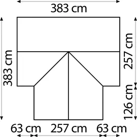 Vitavia Sirius Alu schwarz ESG 3 mm 13 m2 inkl. Fundament