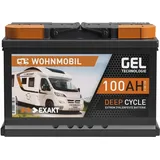EXAKT GEL Batterie 12V 100Ah Wohnmobil Batterie Solarbatterie