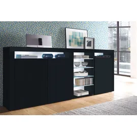 borchardt Möbel Highboard 200 x 89 x 35 cm Schwarz