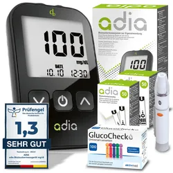 adia mg/dl Starterkit mit 110 Teststreifen + 110 Lanzetten 1 St