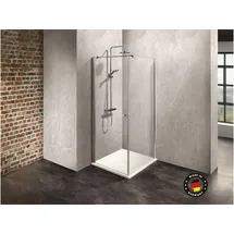 Dusbad Vital 2 Duschkabine mit Drehtür links 80 x 115 cm weiß ESG-Glas