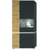 Die Möbelfundgrube Vitrine Luci 90,4 x 40 x 199 cm Grau