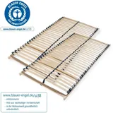 Lattenrost 180x200, Lattenrahmen aus Buche, 7 Komfortzonen, 28 Latten, Federholzrahmen, Selbstmontage, 2x Lattenrost 90x200, Traglast bis 150Kg