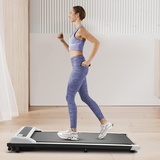 Walking Pad 6km/h,Motorisiertes Laufband Heimtrainer Elektrisch Walkpad Schreibtischlaufband für Zuhause & im Büro, 100KG Max (Weiß)
