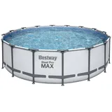 Bestway Frame Pool Steel Pro, Set mit Filterpumpe und Zubehör, 457 x 122 cm, blau