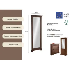 Home Affaire Spiegel HOME AFFAIRE "Rustic", braun (dunkelbraun), B:64cm H:190cm T:7cm, Glas, Spiegel, Rahmen in Kiefer massiv, Höhe 190 cm, mit Zierfräsungen