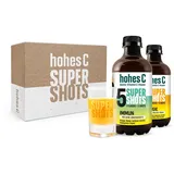 hohes C Super Shots Geschenkset: 1x Immun 330ml + 1x Energie 330ml + Shotglas, Orange, Mango, Ingwer, Cranberry, Guarana, Chili