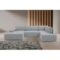 werk2 »Rotterdam-U U-Form«, Design Wohnlandschaft in Cord mit Schlaffunktion & Bettkasten