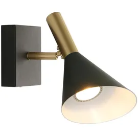 Besselink licht Wandlampe Spotlampe Wandleuchte verstellbar Schlafzimmerlampe schwarz gold