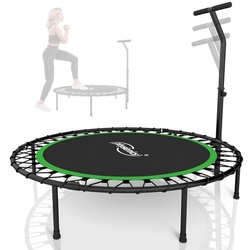 Physionics Fitnesstrampolin Fitness Trampolin – Ø 101 cm, höhenverstellbarer Haltegriff, 120 kg grün