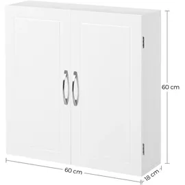 VASAGLE Wandschrank 18 cm x 60 cm x 60 cm Weiß