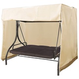 Alliwa Schutzhülle Hollywoodschaukel Winterfest 3-4 Sitzer, Abdeckhaube für Hollywood, Abdeckplane Gartenschaukel, 223 x 152 x 183 cm (Beige, 220 x 125 x 170 cm)