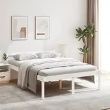 vidaXL Seniorenbett Weiß 135x190 cm Massivholz Kiefer - Seniorenbett - Seniorenbetten - Bett Senioren - Betten Senioren - Weiß