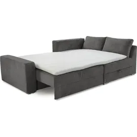 luma-home Eckcouch Cord 3-Sitzer Dunkelgrau