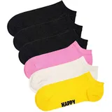 Happy Socks Sneakersocken 6er Pack Schwarz/Pink/Weiß/Gelb 36-40