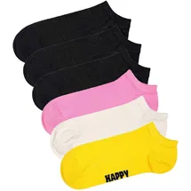 Happy Socks Sneakersocken 6er Pack Schwarz/Pink/Weiß/Gelb 36-40