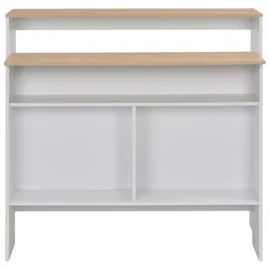 vidaXL Bartisch 130 x 40 x 120 cm Weiß/Eichefarben