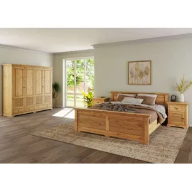 otto home Kleiderschrank OTTO HOME "Rauna, aus massiver Kiefer, 4-türig, mit Lamellen und Kassetten", beige (natur), B:203cm H:183cm T:61cm, Massivholz, Schränke, Kleiderschrank, FSC zertifiziertes Massivholz (Kiefer), robuste Qualität