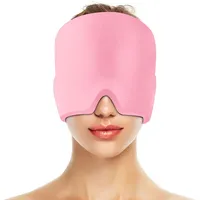 Gel Kühlmütze Migräne Maske, 360° Headache Hat Kühlmaske Kopfschmerzen Mask Kaltkompressionstherapie-Kühlpack Schlafmaske für Kopfschmerzen | Geschwollene Augen | Nebenhöhlen (Rosa)