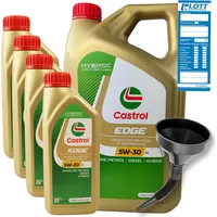 9 Liter CASTROL Edge Motoröl LL 5W-30 Longlife Titanium 5W 30 VW + Trichter