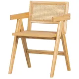 WOOOD Esszimmerstuhl Esszimmerstuhl Gunn aus Rattan beige