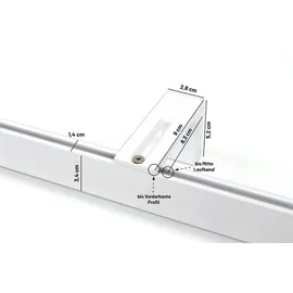 deco-raum Gardinenschiene, nach Maß 1-lauf Loft Weiß 390cm