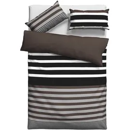 H.I.S. Majoran Polycotton recycelt braun 135 x 200 cm + 40 x 80 cm
