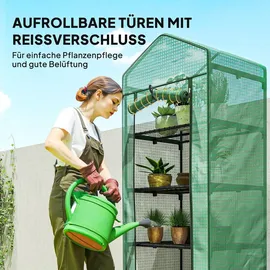 Outsunny Foliengewächshaus Stahl Grün 69 x 49 x 193 cm