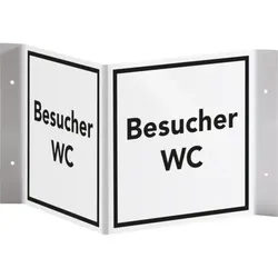 Schild I Tür-Nasenschild Besucher-WC, Kunststoff, 150x150mm