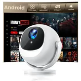 GEEKERA 2026 Neuer Smart Beamer mit Android, Full HD Native 1080P mini Projector 4K Unterstützt, Heimkino Projektor Kompatibel mit Netflix, 400 ANSI, Deckenbeamer mit Lautsprecher
