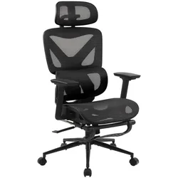 CLP Bürostuhl Reston I Ergonomischer Schreibtischstuhl mit Fußstütze, 3D-Kopfstütze, Drehfunktion & verstellbarer Rückenlehne I Atmungsaktiv