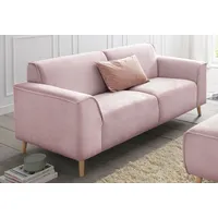 2,5-Sitzer ANDAS "Janek", rosa (flamingo), B:193cm H:81cm T:90cm, Struktur fein ( 100% Polyester), Struktur weich (92% Polyester, 8% Nylon), Struktur fein ( 100% Polyester), Sofas, mit Federkern und Keder in scandinavischem Design