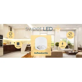 Sweet Led Aufbaustrahler 5W rund weiß Aluminium