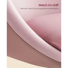 VASAGLE Schminkstuhl Samt Rosa