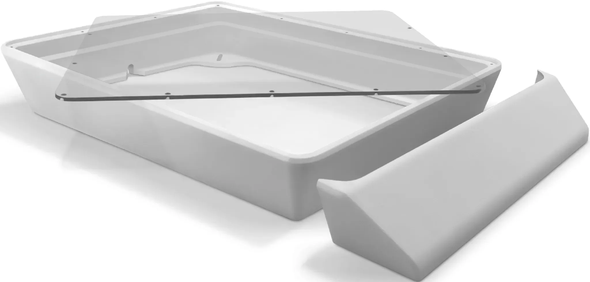Flat Mount ASA weiß mit Plexiglas und Windabweiser für STARLINK MINI
