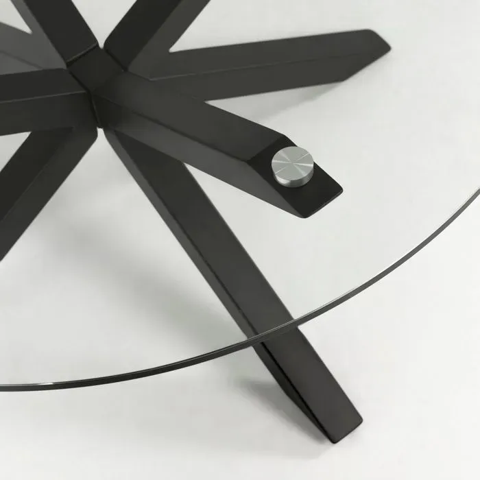 Kave Home Esstisch Arya Ø 119 cm Glas Schwarz