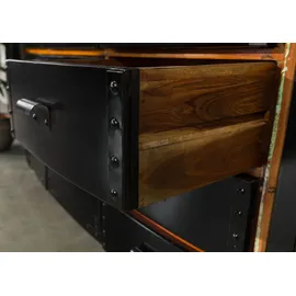 Massivmoebel24 Sideboard Altholz 148x43x90 mehrfarbig lackiert Industrial #104