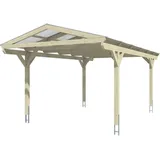 SKANHOLZ Carport Westerwald 3,62 x 6,48 m eiche hell inkl. Pfostenanker