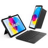 Inateck Hülle mit Tastatur für iPad 11 (A16, 2025), iPad 10 (Gen 2022) Schwarz