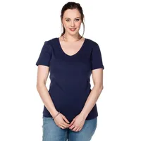 Sheego Damen Große Größen T-Shirt aus fein Gerippter Qualität